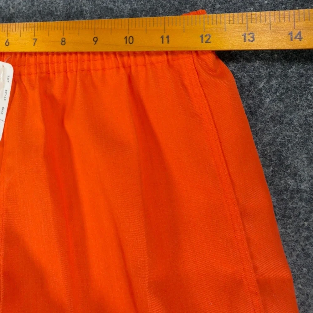 Fruit of the Loom Vintage 70s Gym Shorts Mens 28-30 Orange Deadstock NWT